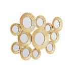Ringed Hammered Gold Wall Mirror