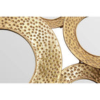 Ringed Hammered Gold Wall Mirror