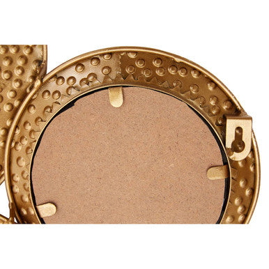 Ringed Hammered Gold Wall Mirror