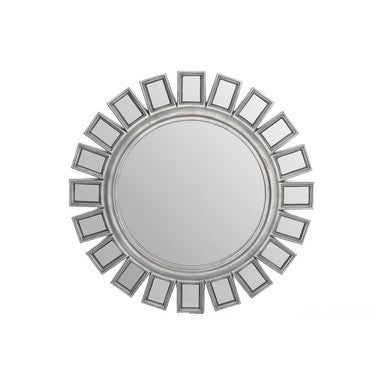 Radiant Round Silver Wall Mirror