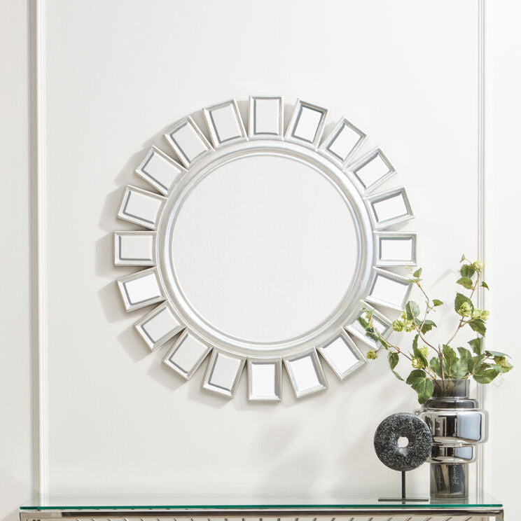 Radiant Round Silver Wall Mirror