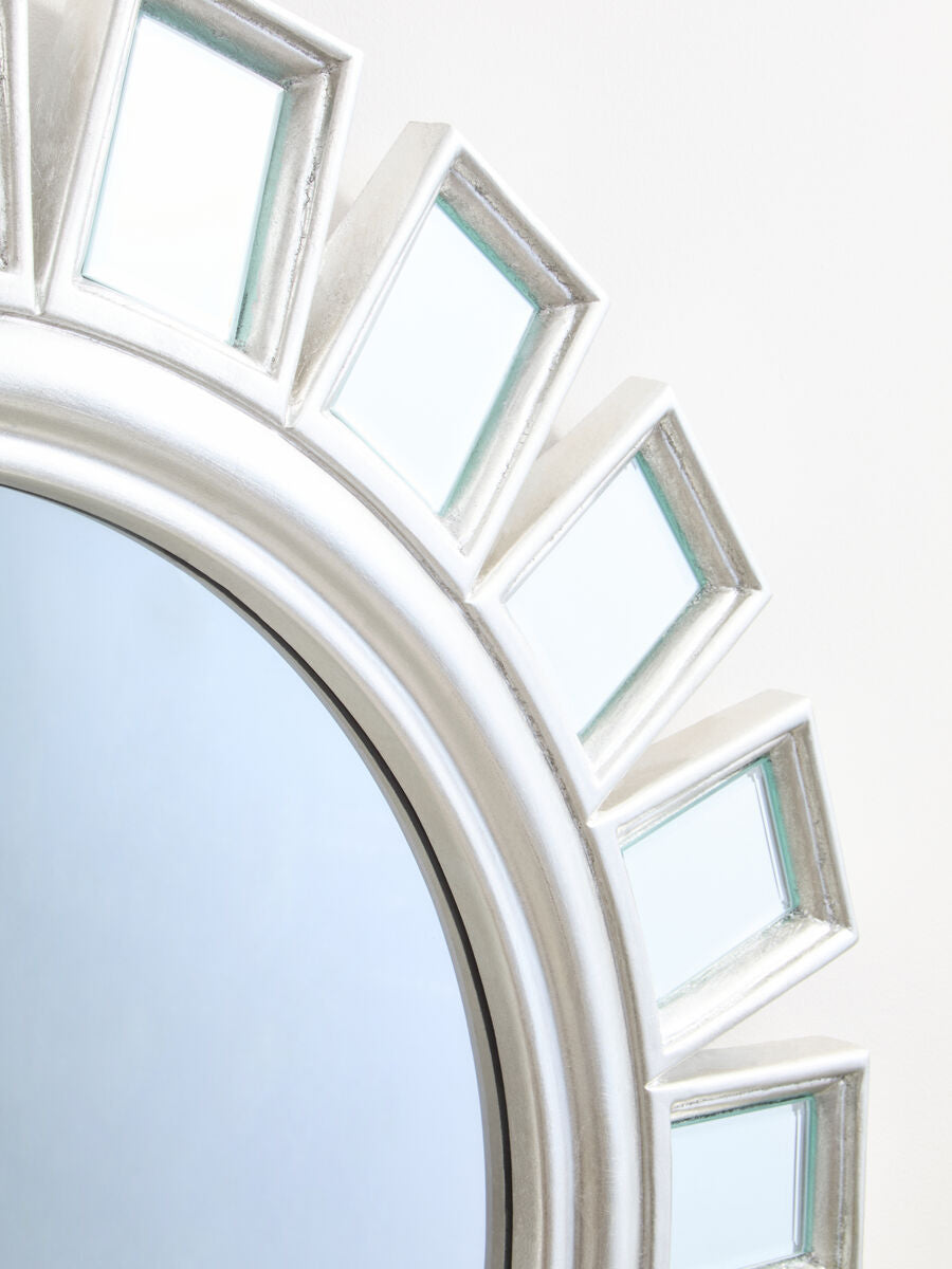 Radiant Round Silver Wall Mirror