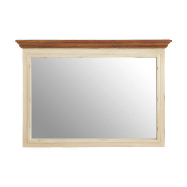 Cream Wood Frame Wall Mirror