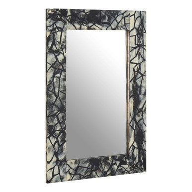 Grey and Black Wood Finish Wall Mirror
