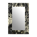 Grey and Black Wood Finish Wall Mirror