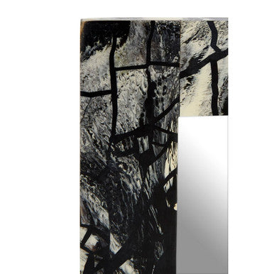 Grey and Black Wood Finish Wall Mirror