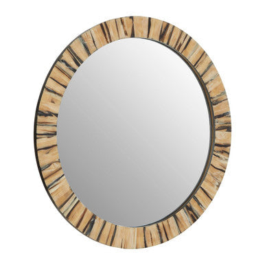 Black and Gold Wood Grain Wall Mirror