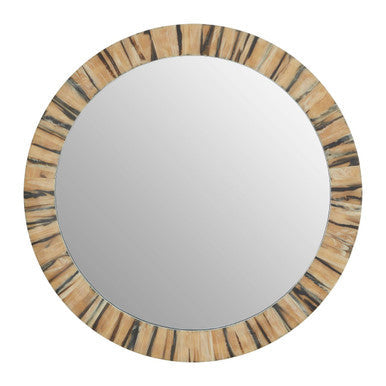 Black and Gold Wood Grain Wall Mirror