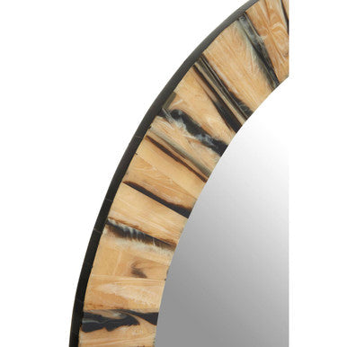 Black and Gold Wood Grain Wall Mirror