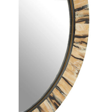 Black and Gold Wood Grain Wall Mirror