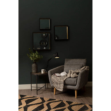 Small Black Wall Mirror with Gold Edge