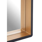 Small Black Wall Mirror with Gold Edge