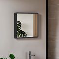 Small Black Wall Mirror with Gold Edge