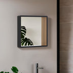 Small Black Wall Mirror with Gold Edge