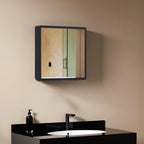Small Black Wall Mirror with Gold Edge