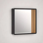 Medium Black Wall Mirror with Gold Edge