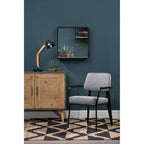 Medium Black Wall Mirror with Gold Edge