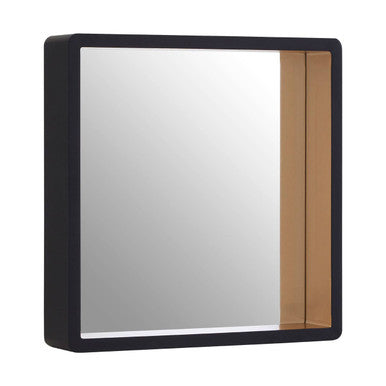 Large Black Wall Mirror with Gold Edge