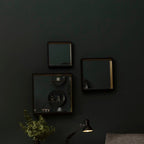 Large Black Wall Mirror with Gold Edge