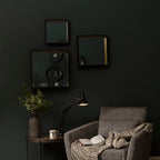 Large Black Wall Mirror with Gold Edge
