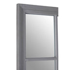 Antique Grey Finish Wooden Grid Wall Mirror