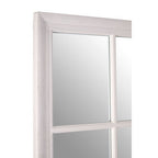 Antique White Finish Wooden Grid Wall Mirror