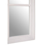 Antique White Finish Wooden Grid Wall Mirror