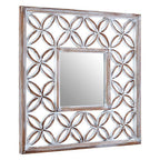 Antique White Lattice Frame Wall Mirror