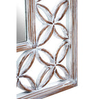 Antique White Lattice Frame Wall Mirror