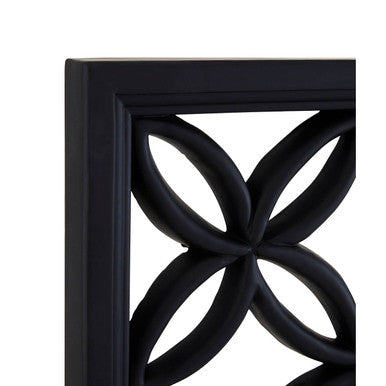 Square Black Lattice Frame Wall Mirror