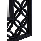 Square Black Lattice Frame Wall Mirror