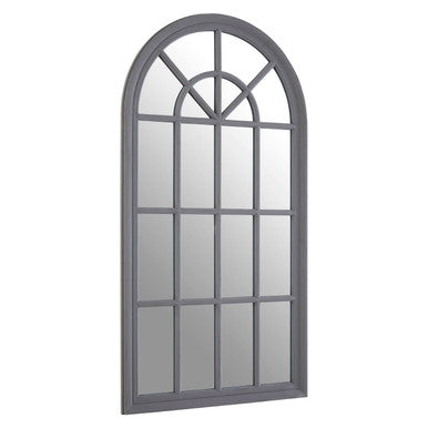 Antique Grey Arched Window Wall Mirror