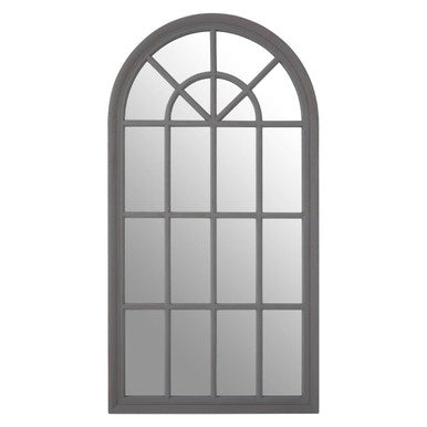 Antique Grey Arched Window Wall Mirror