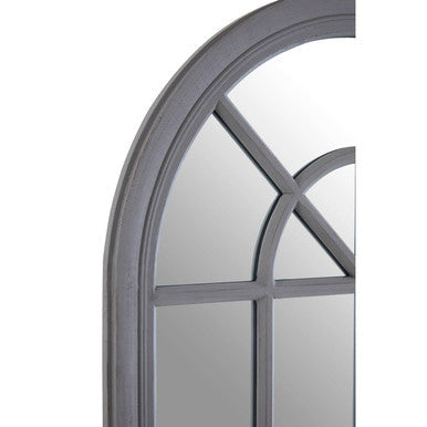 Antique Grey Arched Window Wall Mirror