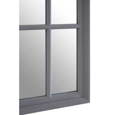 Antique Grey Arched Window Wall Mirror