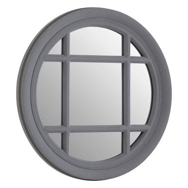 Antique Grey Round Wall Mirror