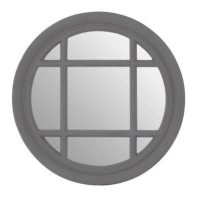 Antique Grey Round Wall Mirror