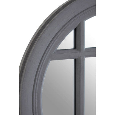 Antique Grey Round Wall Mirror