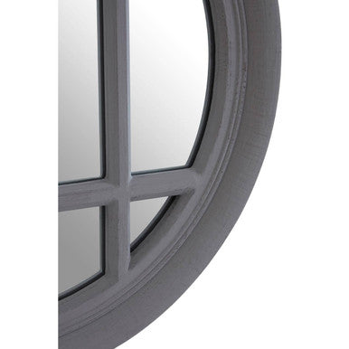 Antique Grey Round Wall Mirror