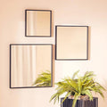 Matt Black Small Square Wall Mirror