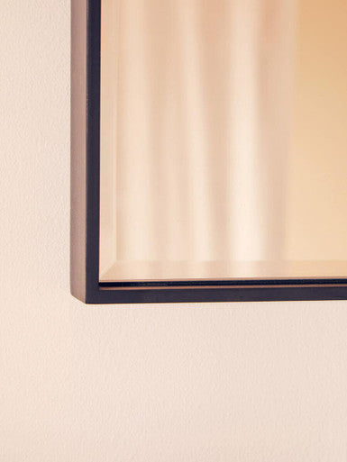 Matt Black Small Square Wall Mirror