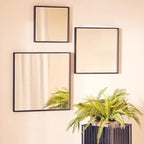 Matt Black Large Square Wall Mirror
