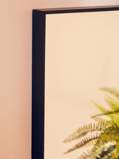 Matt Black Large Square Wall Mirror