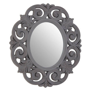 Antique Grey Scroll Design Wall Mirror