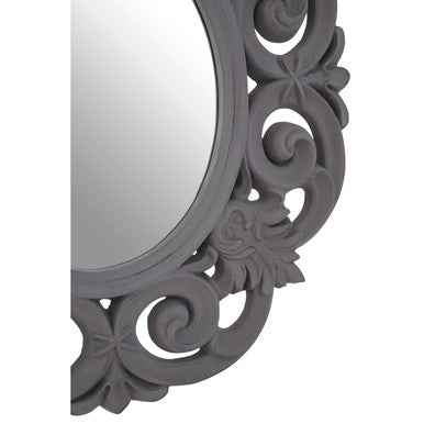 Antique Grey Scroll Design Wall Mirror