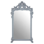 Grey Wall Mirror with Ornate Frame