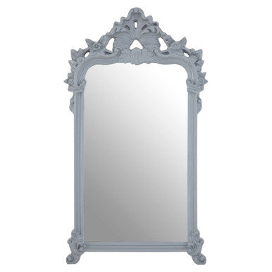 Grey Wall Mirror with Ornate Frame