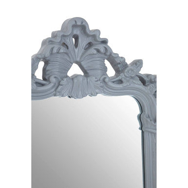 Grey Wall Mirror with Ornate Frame
