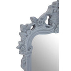 Grey Wall Mirror with Ornate Frame