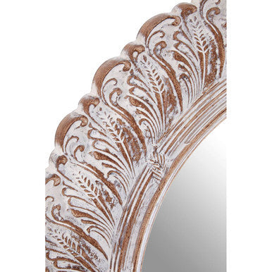 Antique Grey Acanthus Leaf Wall Mirror